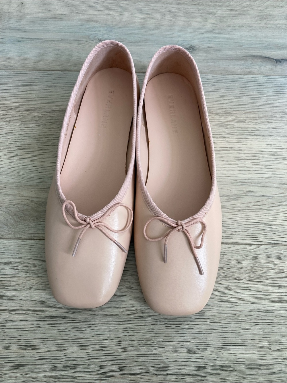 Everlane Women's Ballet Flats in Blush Pink with Bow
